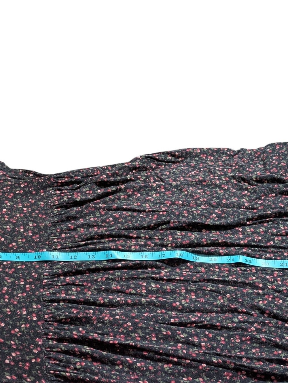 Women’s Medium Black Pink Floral Babydoll Dress Short Sleeve Casual Flowy - Picture 6 of 6